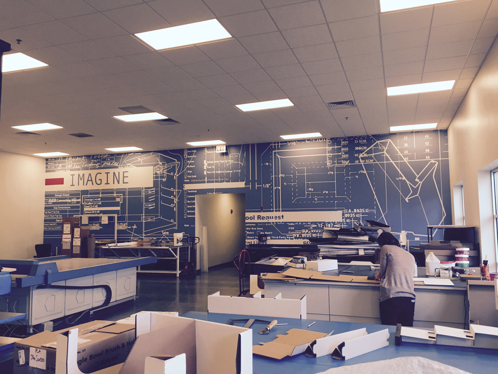 Commercial wallpaper installation