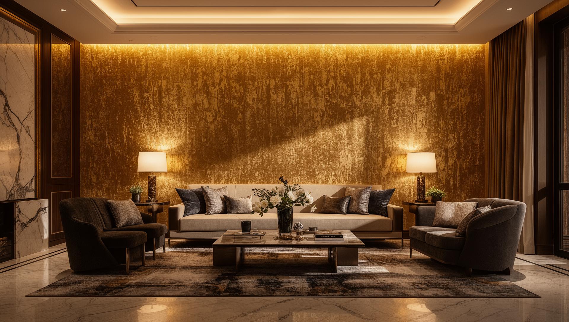 Luxury interior wallpaper installation